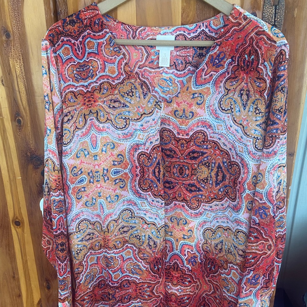 Colorful Paisley Long Sleeve Top